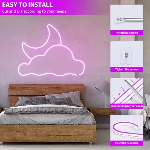 Image of NEWNESS13.2 Feet Purple Neon LED Strip Lights | IP65 Waterproof Flexible Silicone Rope Light with 12V Power Adapter for Home Decor