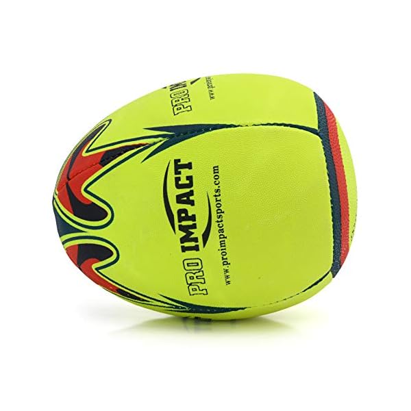 Pro Impact Rebounder Match Rugby Ball White and Neon Yellow - Image 6