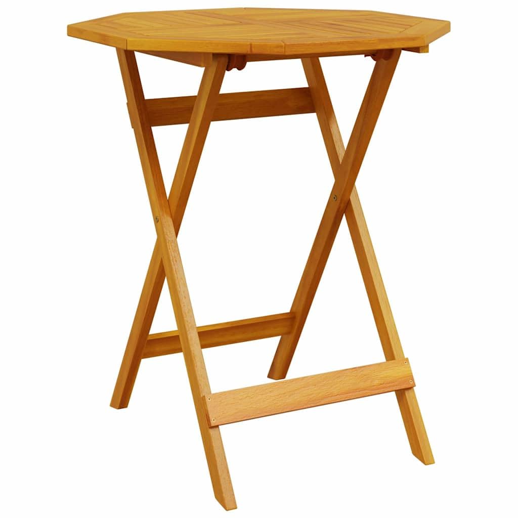 Tavolo da giardino pieghevole, diametro 70 x 75 cm, in legno di acacia, per terrazza, balcone, giardino, veranda, cortile, per esterni, campeggio, picnic