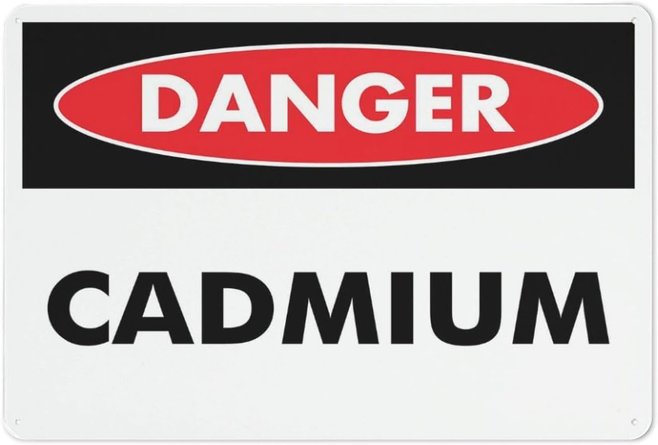 Danger Cadmium Rust Free Aluminum Sign - Reflective, UV Protected Decor with 4 Pre-Drilled Holes for Lab, Factory - 12x16 Inches​
