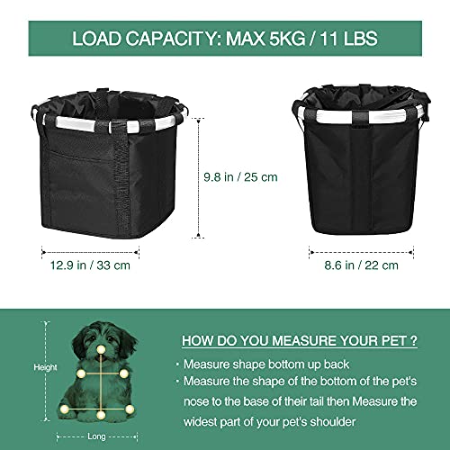 ANZOME Bike Basket, Folding Small Pet Cat Dog Carrier Front Removable Bicycle Handlebar Basket Quick Release Easy… - Image 3