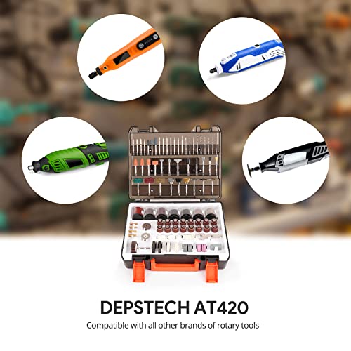 Depstech Rotary Tool Accessories Kit, 420Pcs Accessory Set, 1/8"(3.2Mm) Diameter Shanks, Universal Kit Fits All Tool For Carving, Sanding, Cutting, Drilling, Grinding, Cleaning And Polishing- At420 #TOP2