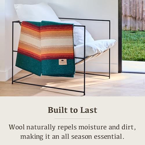Image of 100% Wool Blanket Camping, 60 inchx84 inch Large Warm Blankets for Winter, Turf