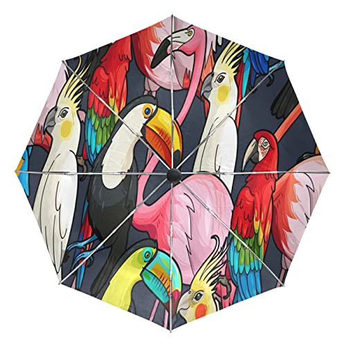 Parapluie automatique protection UV et structure pliant coupe-vent