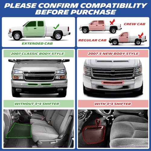 Image of Michelin Vehicle Mats for 1999-2007 Silverado /Sierra 1500 /2500 /2500HD /3500 | Extended Cab, 2007 Fit Classic Body Only, All-Weather TPE Custom Fit Liner, Premier
