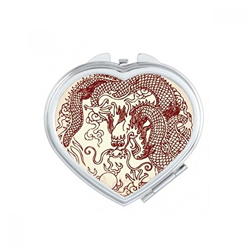 Miroir compact dragon chinois à double réflexion pour maquillage précis nomade