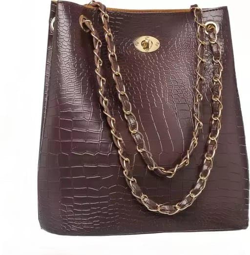 NRST Large Size Shoulder Handbags Brown Croco Pattern with Chain Strap (Brown) (B0CZYRY726) Amazon Price History, Amazon Price Tracker