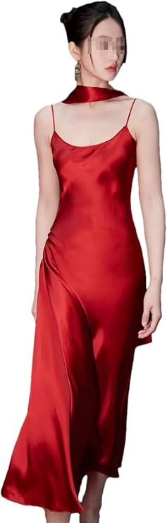 Generic Women Silk Dresses Spaghetti Strap