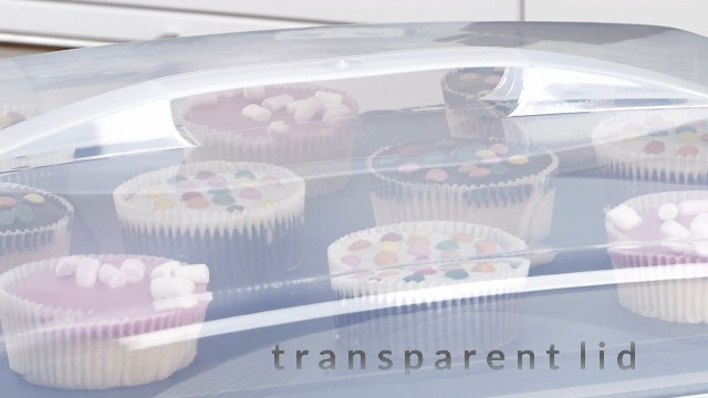 Contenitore Per Torte E Cupcake A 2 Piani 40x30 Cm, Con Inserti Di Sollevamento E Maniglie, Per Feste