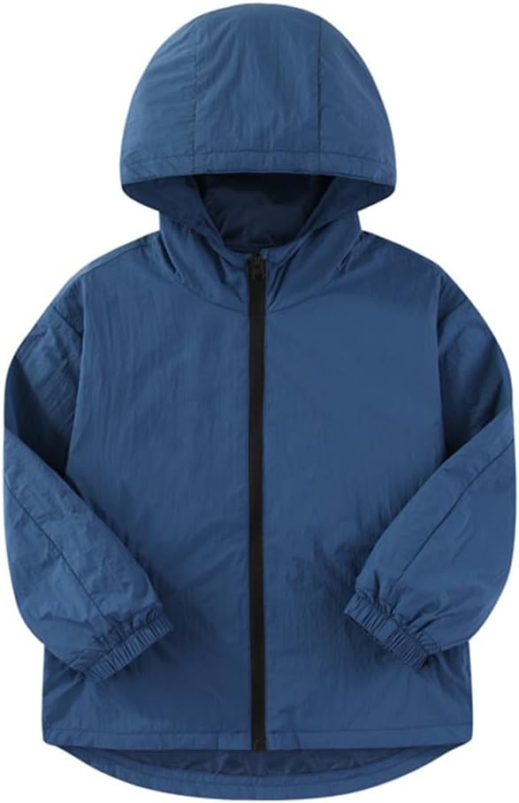 Feidoog Toddler Boys Jacket Lightweight Windbreaker Coat Hooded Zip Up Loose-Fit Outerwear Hiking Jacket