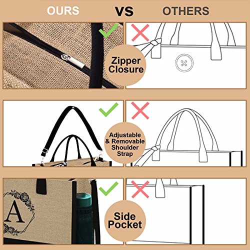 Yoolife Birthday Gifts For Women, Mothers Day Birthday Gifts Mom Friends Female Teacher Graduation Bridal Shower Bridesmaids Proposal Personalized Gifts Travel Beach Initial Tote Bag For Women H #TOP1