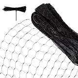Hywean Red para Pajaros 2x10m Red para Estanque con 50 Bridas de Nylon Red de Jardín de Malla Antipájaros Protección de Frutas Plantas Cultivos, Negro
