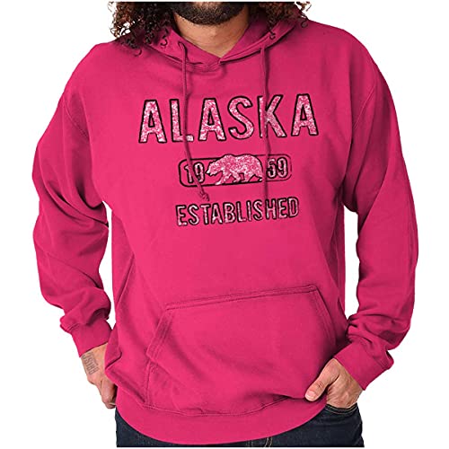 Alaska Bear Stenciled Distressed Hoodie Sweatshirt Women Men