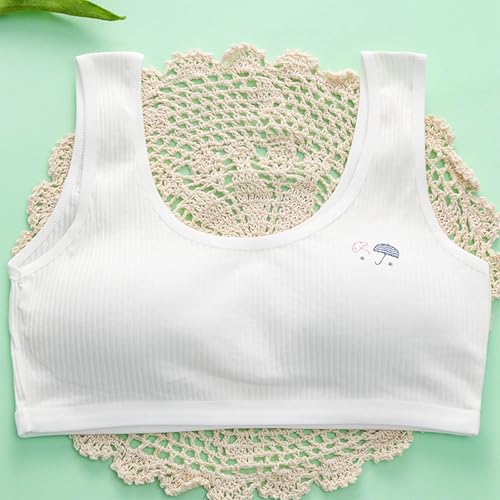 Girls Bras Cotton 9-17 Years Cotton Sports Bras for Girls Underwear for Girls Teen Strapless Bras for Girls Ages 12-14 Strapless Bras for Teens Preteen Bras Kids Bra 07# White 17 Years2