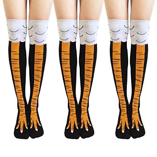 Image of WHOTAY Crazy Funny Chicken Leg Socks for Women Men Novelty Chicken Feet Socks White Elephant Gifts for Adults Gag Gifts