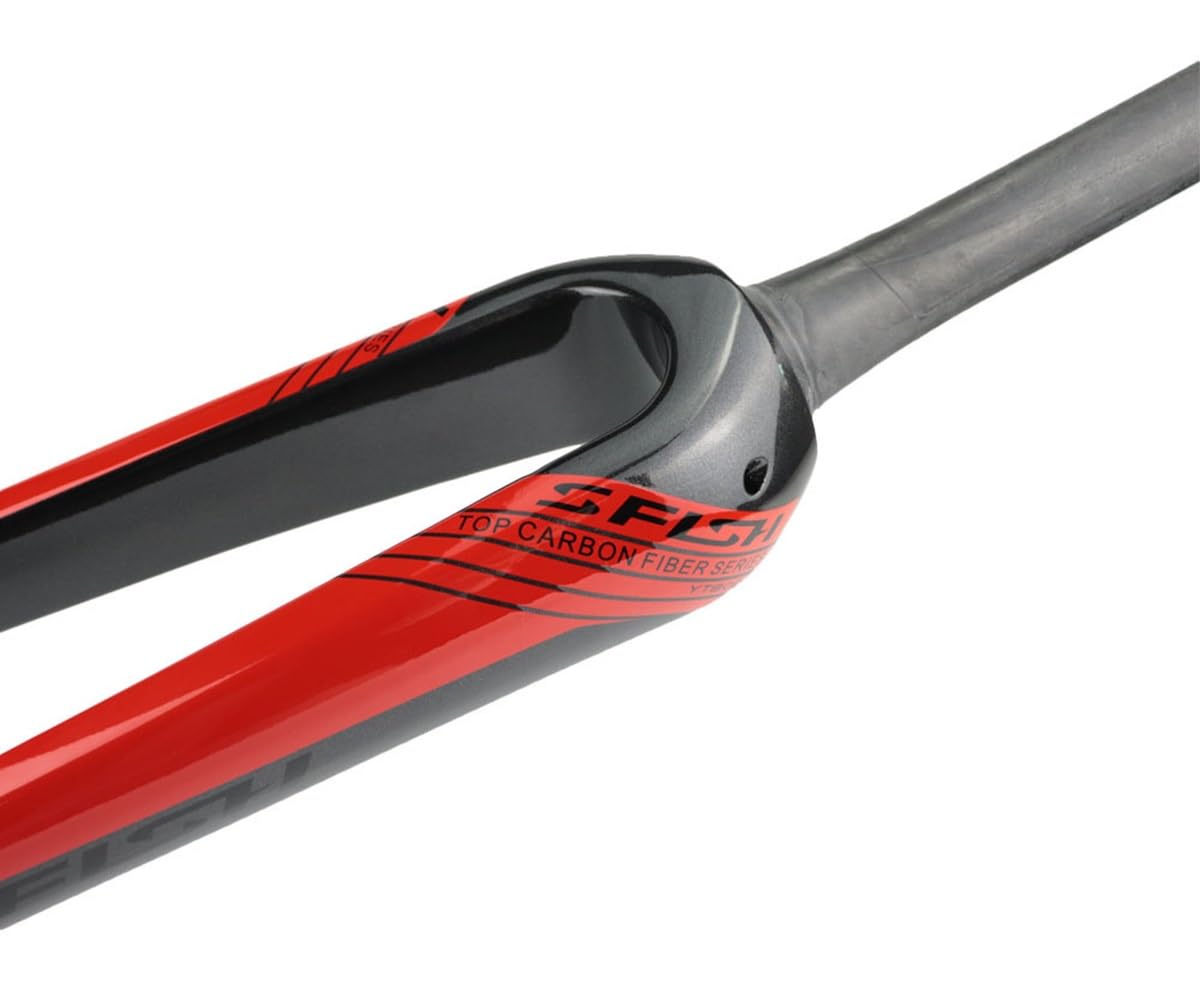 700C Starrgabel Kohlefaser Rennrad Steckachse 100x12mm Scheibenbremse Vorderradgabel Fahrradgabeln 1-1/8'' Verjüngtes Rohr Ultraleicht (Color : Black-B, Size : 700C)