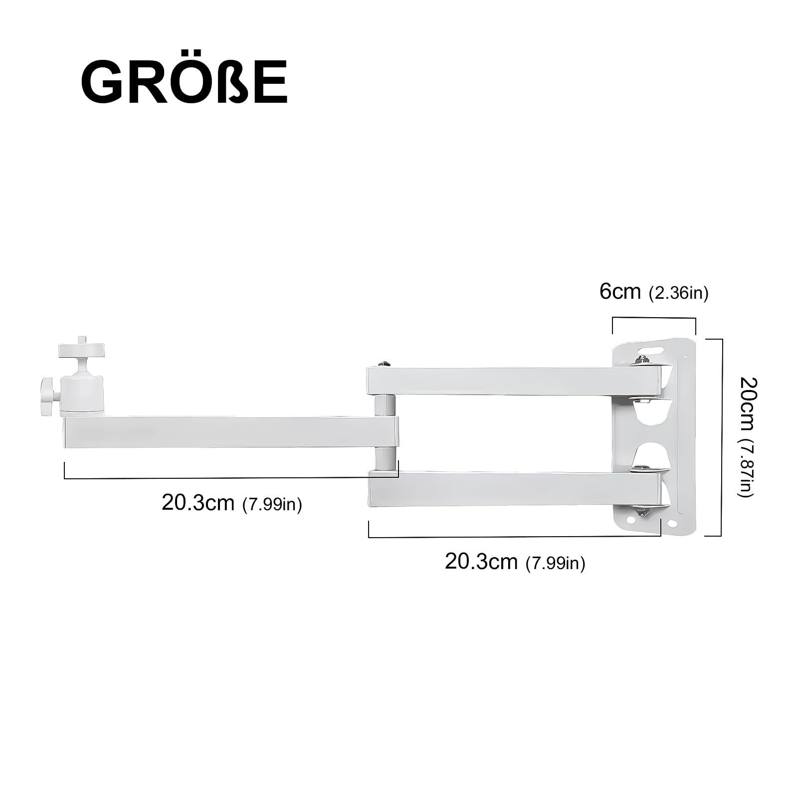 Projektorstand Beamer Projector Stand Wandhalterung Metallhalter Multi-Winkel Verstellbare Projektorhalterung mit 1/4 Zoll Schraubschnittstelle und Gelenkarm