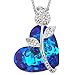 Produktbild MEGA CREATIVE JEWELRY Damen Kette Blau Herz Rose mit Kristallen von Swarovski