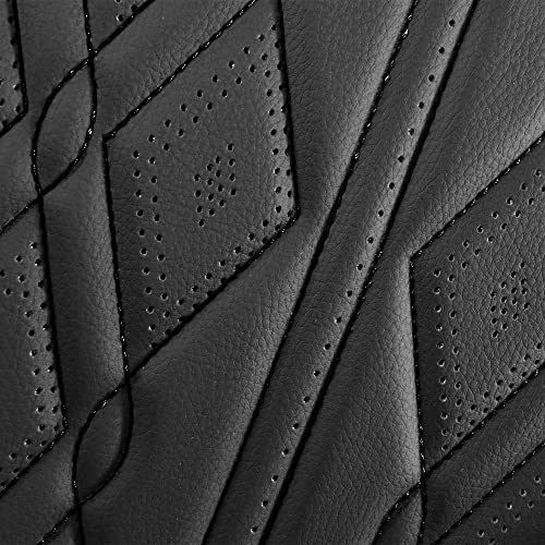 Huidasource Leather Back Row Seat Covers, Waterproof Rear Split Bench Car Seat Covers, Vehicle Seat Cushion Cover Protector Universal Fit For Most Cars Sedan Suv Pickup Truck(Back Row/Black) #TOP6