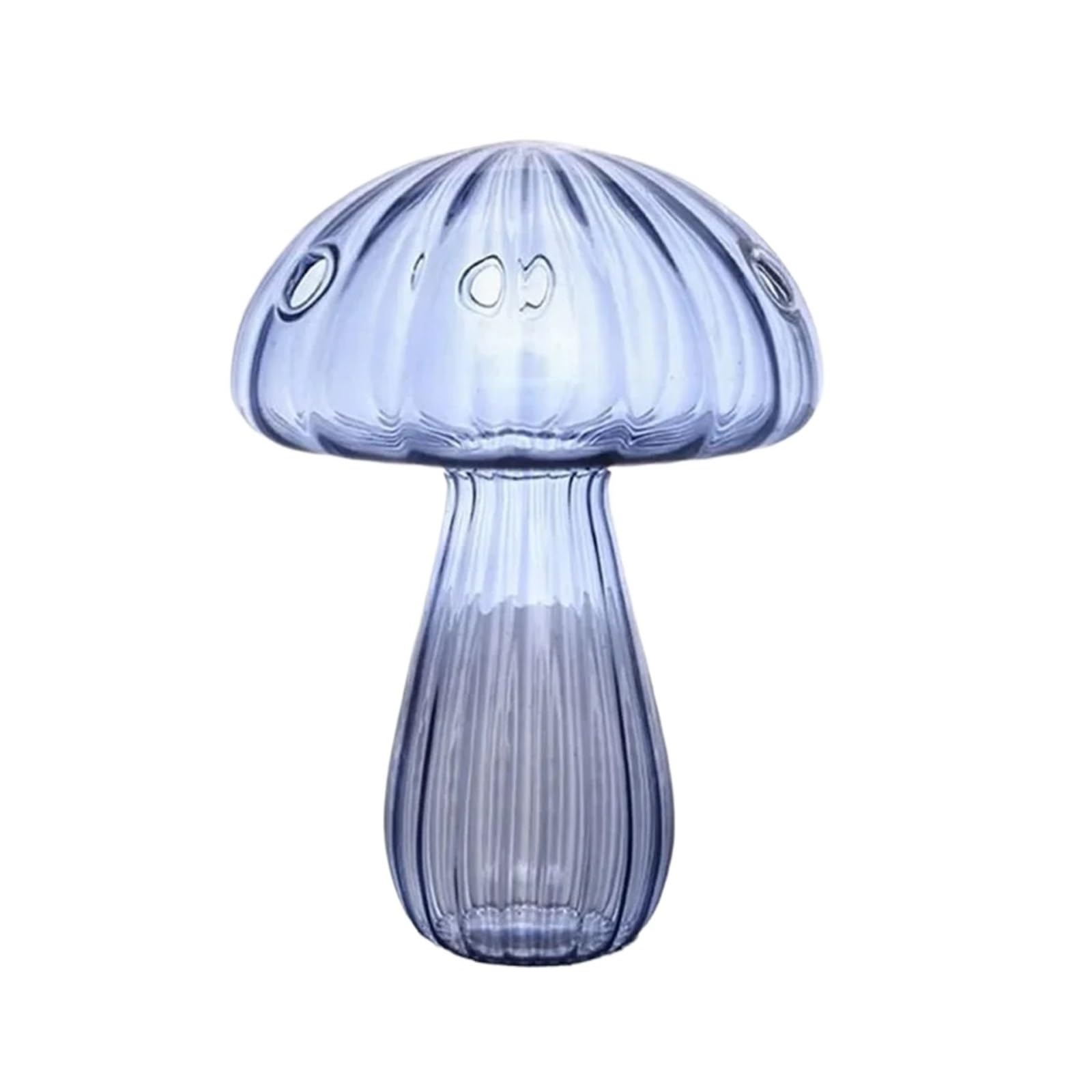 QuxetlRyz Glass Hydroponic Vase Transparent Glass Flower Bottle Hydroponic Pumpkin Vase Mushroom Home Decoration(Blue)