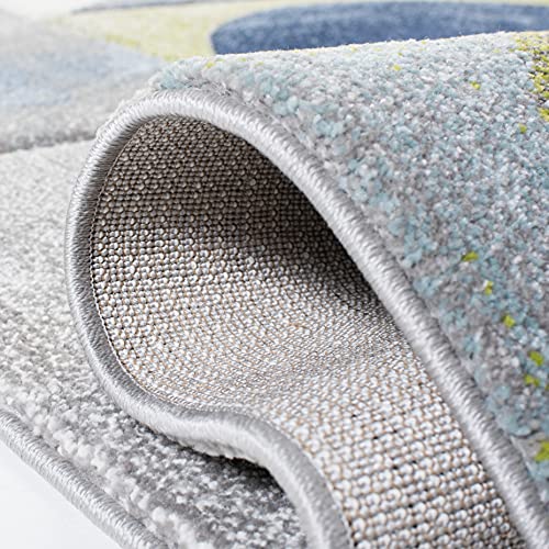 Tapis de chambre moderne bleu et gris 122x183 cm - 6