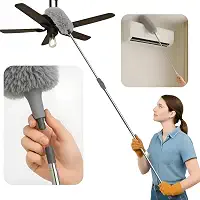 Espanador Pó Premium Extensível 2,8m Microfibra Haste Inox Flexível Limpa Teto Ventilador Casa Escritório Alto