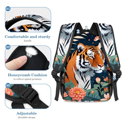 Sac à dos tigre et trousse résistant pour adolescents stylés