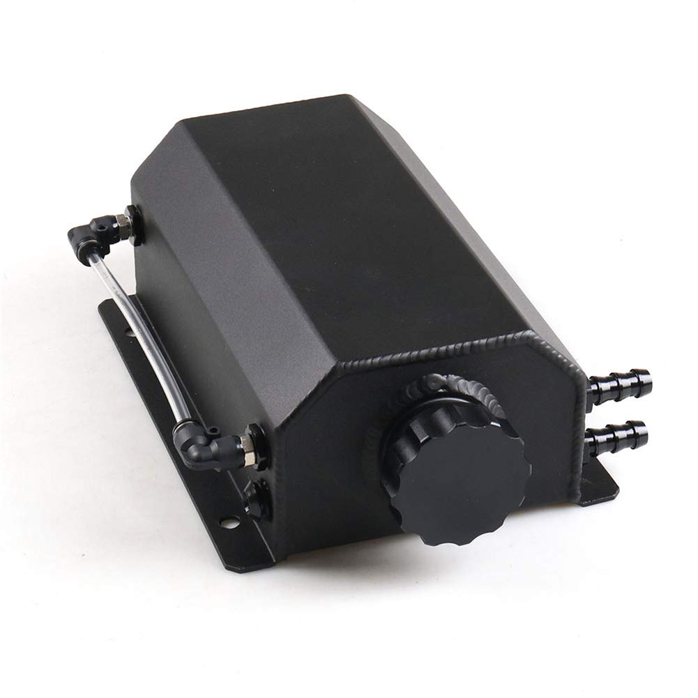 Tanque de aceite, 1L / 2L Aluminio Universal Coche Motor Tanque de aceite Tanque de captura de aceite Tanque recolector de aceite del motor Tanque de aluminio para automóvil Tanque de gasolina