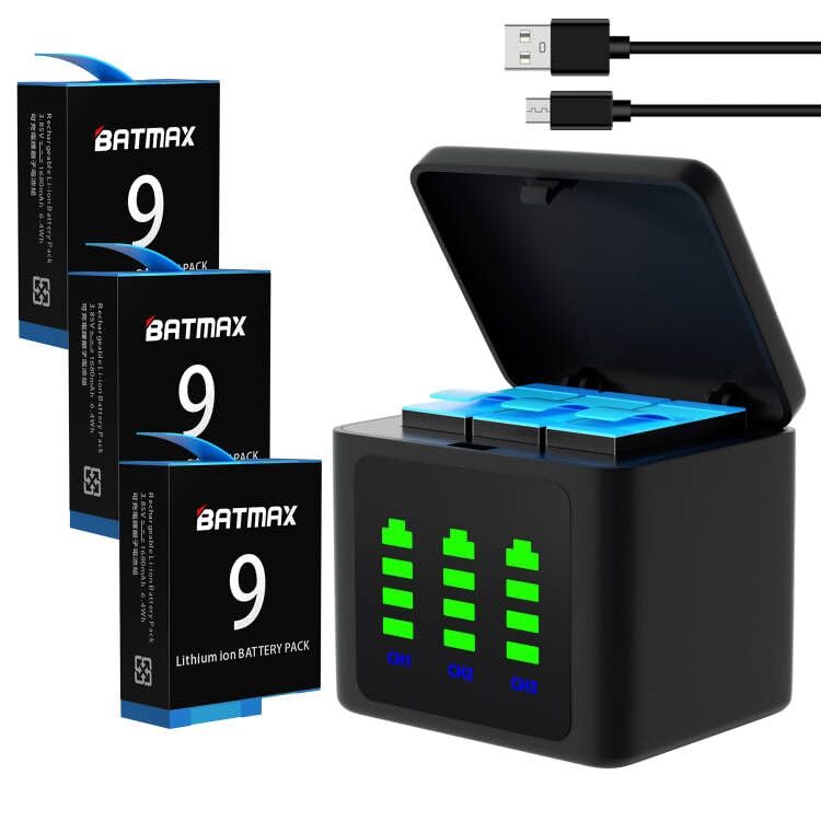 Batteries Hero 12/11/10/9 Batmax résistant au froid avec station de charge USB