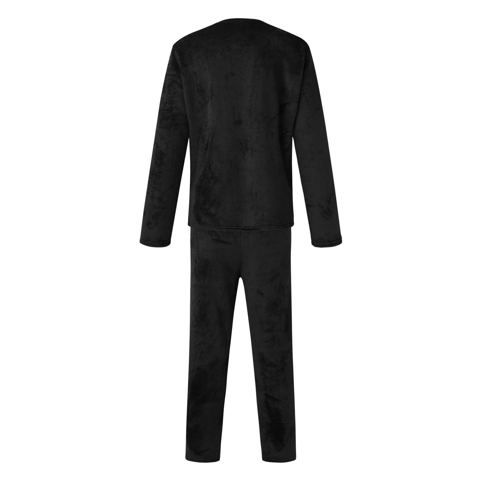 Conjunto de pijama para hombre, diseño de camisa y pantalones, color liso, para el hogar, dos conjuntos de pijama largo y cálido a juego para parejas