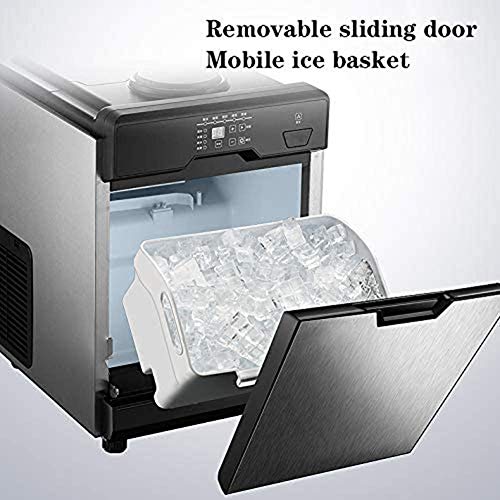 Máquina fabricadora de hielo en cubos, 61 lb, para colocar sobre mostrador, uso doméstico, hielo listo en 5 minutos, con cuchara y canasta extraíble miniatura 3