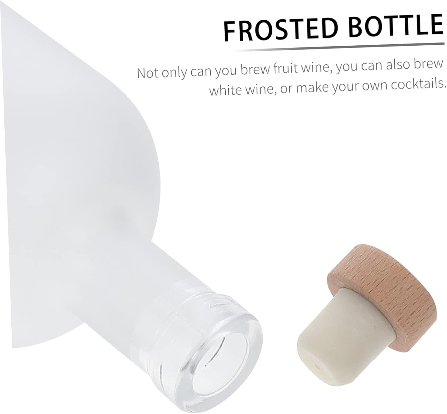 2pcs Frosted Wine Bottles Reusable Airtight Bottles with Cork for Diy Brewing and Beverages Parties Picnics and Gatherings