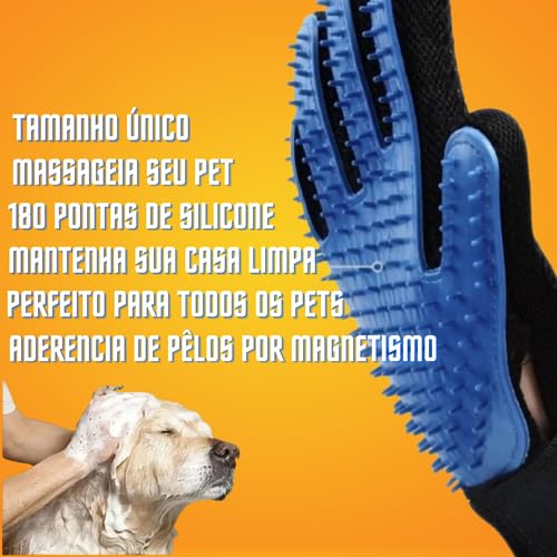 Mavife Luva Removedora De Pelos Cabelos Cães Gatos Tira Pelos De Animais Escova Nano Magnética Petsh