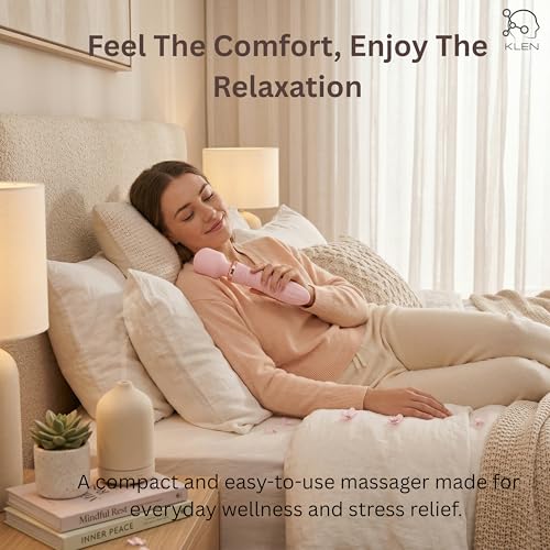 Image of KLEN Personal Massager Machine For Women Full Body Stress And Pain Relief Portable Silicone Waterproof Lightweight Handheld Cordless Automatic Vibration Device For Leg, Back, Neck