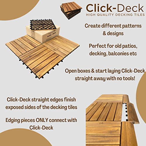 Houten tegels/terrasplanken om samen te stellen, van acacia-hardhout, voor tuin, balkon, dakterras, 30 x 30 x 2,5 cm, 6 stuks - Image 3