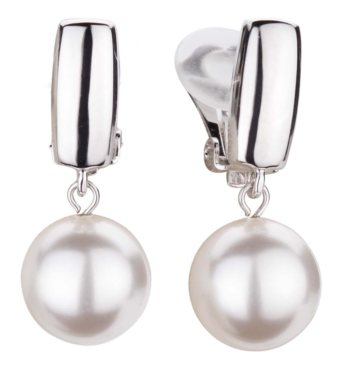 Traveller Orecchini A Clip Con Perle Di Maiorca 14 Mm - Placcati Oro 22K, Sistema A Clip Confortevole, Senza Foro, Eleganza Senza Tempo