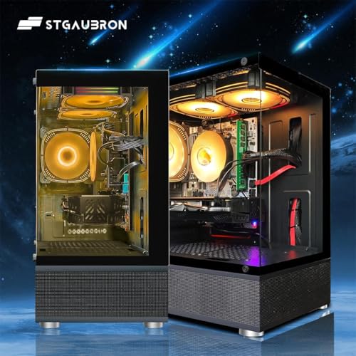 Image of STGAubron Gaming PC Desktop Computer, Intel Core i5 up to 3.6GHz, Radeon RX 590 8G, 16GB RAM, 1T SSD, WiFi 6, BT 5.0, RGB Fan x3, Windows 11 Home