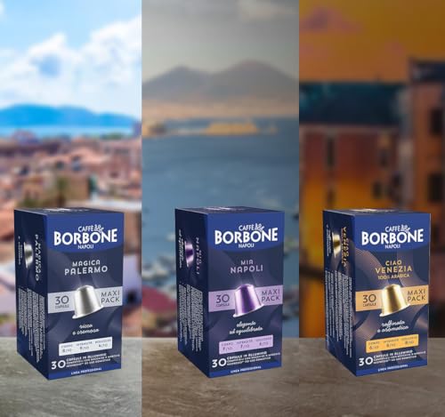 Caffè Borbone Kit Degustazione 100 Capsule ALLUMINIO: 40 Mia Napoli, 30 Ciao Venezia, 30 Magica Palermo, (10 confezioni da 10), Compatibili con le Macchine ad uso domestico Nespresso* - 6
