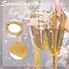 TUONYIS 6 Pcs 70s 80s Disco Golden Accessories Women, 1970s Fancy Dress Costume Set, Sequins Scarf Earrings, Sunglasses Bracelet and headband for Birthday Retro Disco Hippie Theme Party (Gold) #2