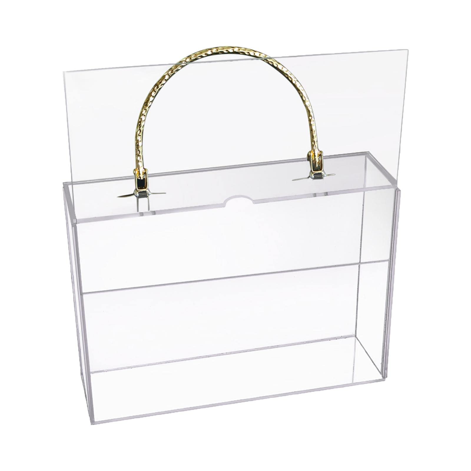 Boîte à fleurs en acrylique transparent rectangulaire avec poignées et style vitrine