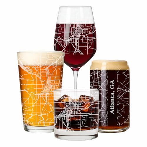 Blue Ridge Mountain Gifts Atlanta Georgia Map Glassware