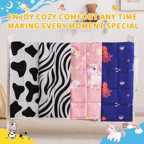 anfie Weighted Blanket Kids (40"x60" 5lbs), Weighted Blanket Cooling Blanket for Sleeping,Throw Size Breathable Blanket with Premium Glass Bead(Pink Unicorn)