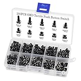 Paket beinhaltet 10 Werte 4Pin SMD Taktdruckschalter, jeder Wert 20 Stück, insgesamt 200 Stück.