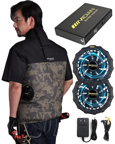 Yucahype - 5段階大風量調節 20000mahバッテリー付きセット ファン付き