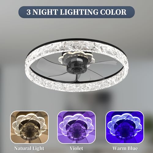 20-Ceiling-Fan-with-Light-2024-Upgraded-Low-Profile-Fan-Flush-Mount-Ceiling-Fan-6-Speeds-Dimmable-LED-App-Remote-Control-Quiet-DC-Motor-For-Bedroom-Living-Room-F111-Black-D