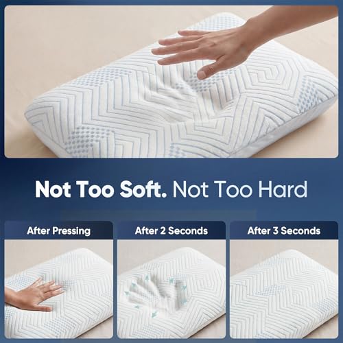 Image of Frido Ultimate Deep Sleep Pillow with Cooling Cover | Orthopedic Gel Memory Foam Pillow for Neck & Shoulder Pain Relief | Breathable, Pressure Relief for Side & Back Sleepers | King Size 5 Inch
