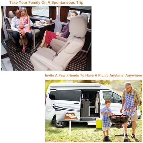 Foldable RV Table with Cup Holders - Durable Solid Wood Wall-Mounted Folding Picnic Table for Compact Spaces, Perfect for RVs, Home Offices, Bedrooms, or Kitchens