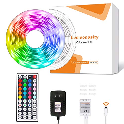 Lumoonosity Led Strip Lights 16.4Ft, Led Light Strips With Remote Control For Bedroom Decoration With Diy Color Setting, Color Changing Light Strip, Led Rgb Strip Lights With 44 Key Controller #TOP3