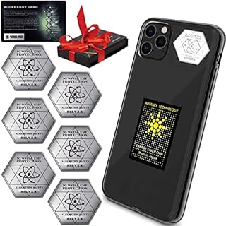 PREMIUM Protection SILVER Stickers for Cell & Smart Phones, Laptops, Tablets, TV, Monitors - ALL Devices - UNIVERSAL Multi-Layer Protection - 97.7% EFFECTIVE Protector - UNISEX - 6 pcs in Professional GIFT Pack (SILVER)