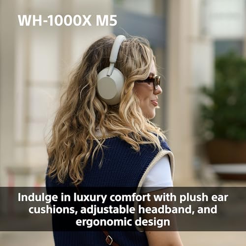 Sony WH-1000XM5 Noise Cancelling Wireless Over-Ear Headphones, Bluetooth, Clear Call Quality, Hi-Res, Up to 30hr Battery Life, Quick Charge, Alexa & Google Assistant, iOS & Android - Smoky Pink - 7